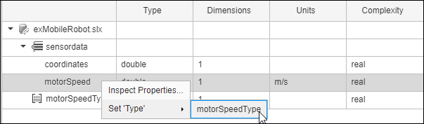 Type motor speed by the value type motor speed type in the Interface Editor.