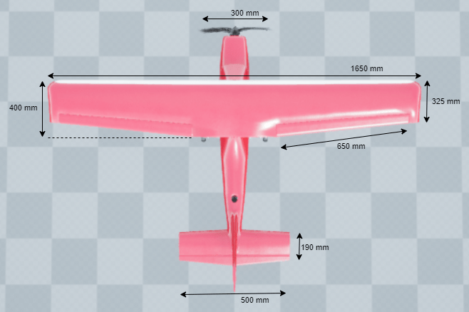 Overhead diagram of fixed-wing aircraft