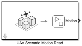 UAV Scenario Motion Read block