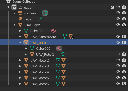 Blender bone hierarchy motor selection