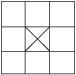 Three-by-three grid with "X" over center square, representing local minima.