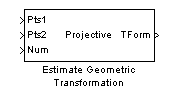 Estimate Geometric Transformation block