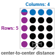 Symmetric grid, 4 columns and 5 rows.